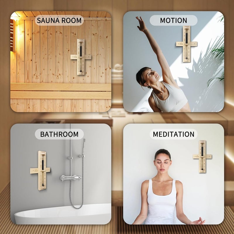 Asidius Sauna Timer, Wall-Mounted 360° Rotating 15 Minute Sand Timer, Sauna Accessories for Infrared Sauna, Home Sauna, Sauna Box (Pine) - Image 4
